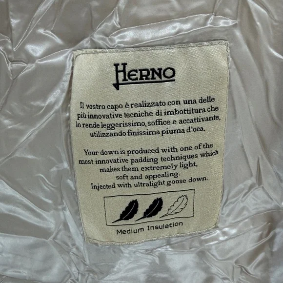 Herno Women's Piumino Donna Medio/Half Coat - Cream - 44or US 8 - NWT
